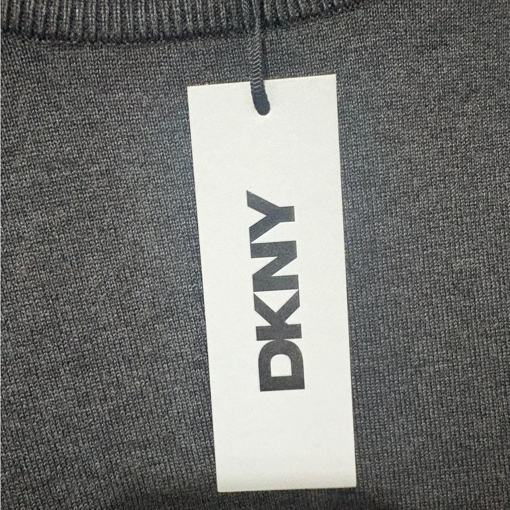 NWT DKNY Charcoal Elevated Knit Crewneck Sweatshirt - Picture 5 of 7